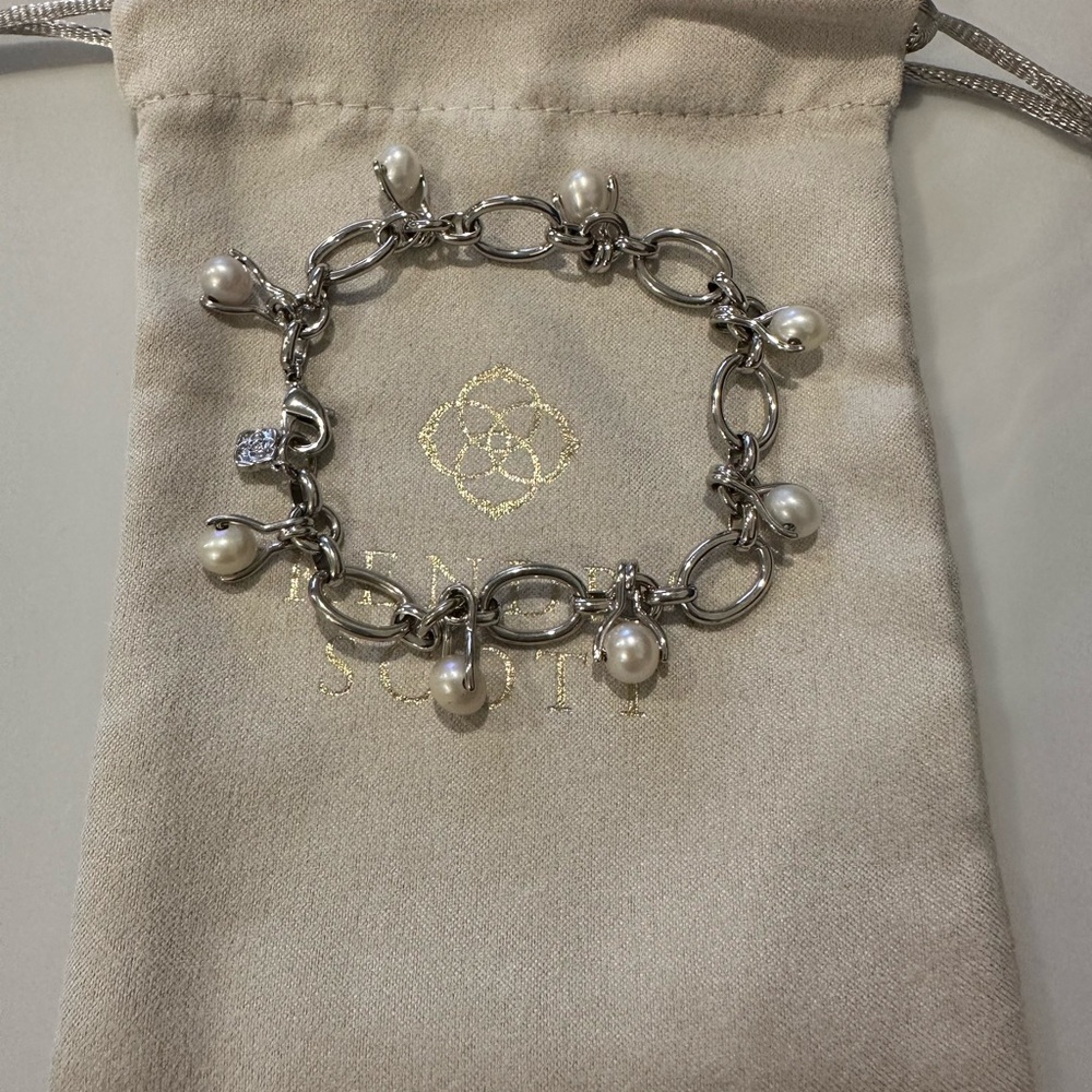 Kendra Scott Silver Pearl Bracelet